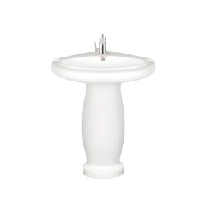Vogue Corner Basin Pedestal - White